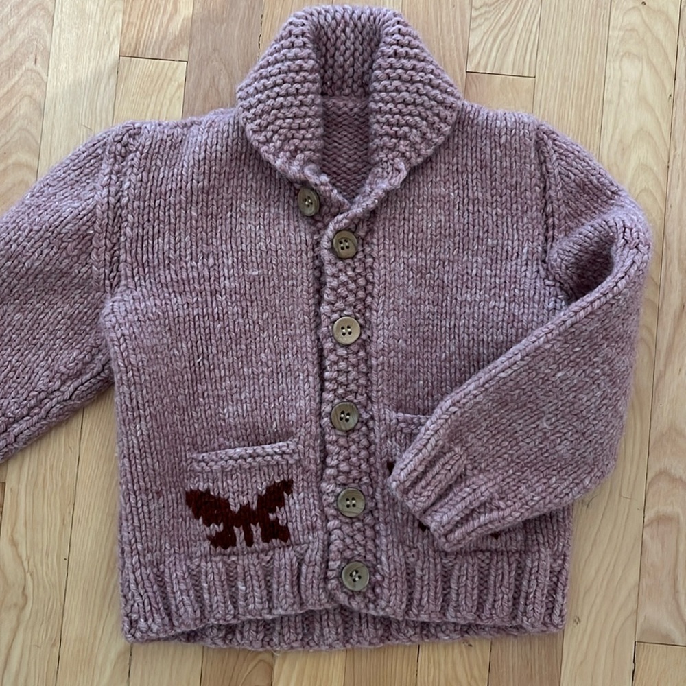 Cowichan heavy knit button sweater girls XS